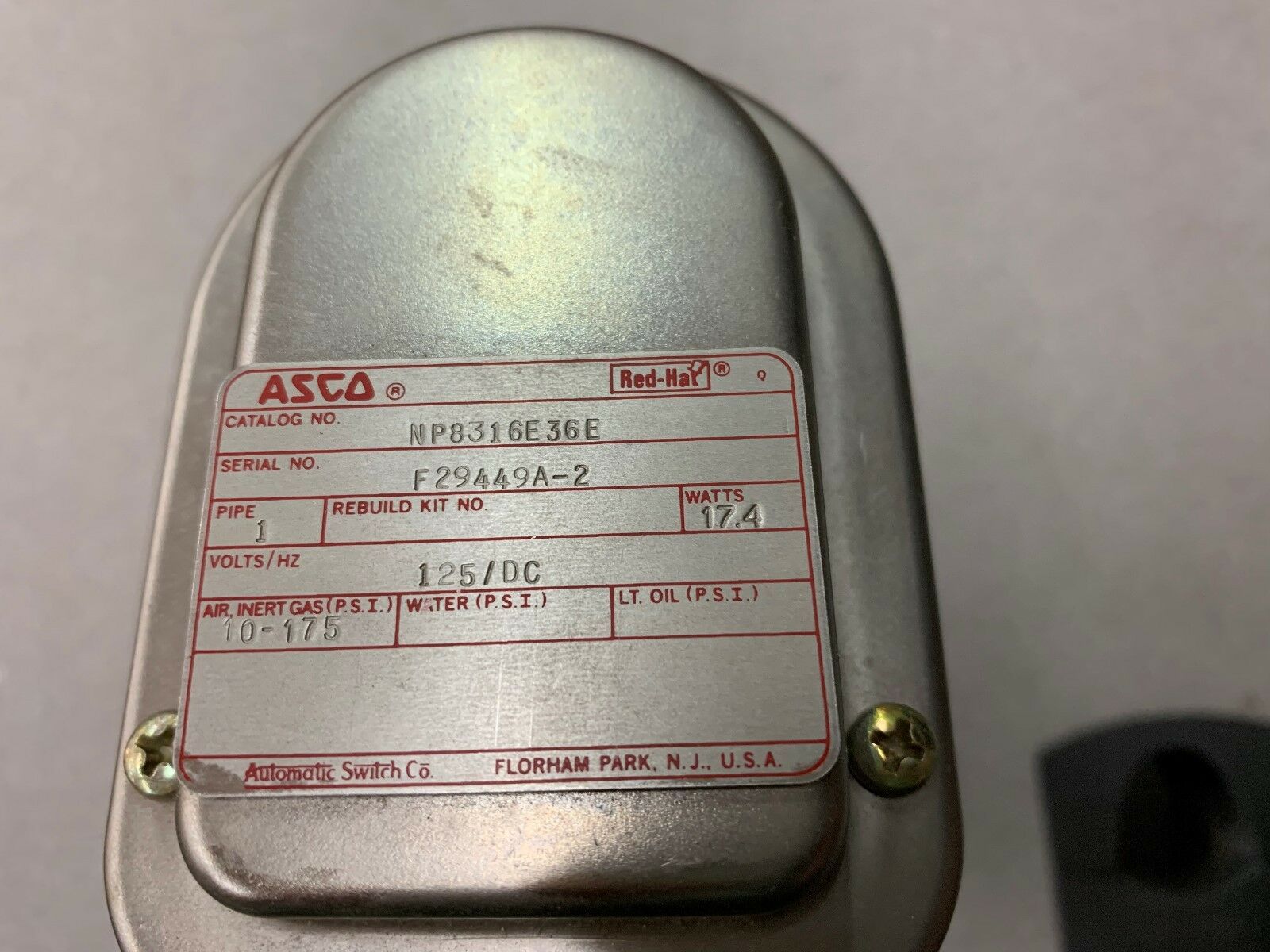 NEW NO BOX ASCO VALVE NP8316E36E