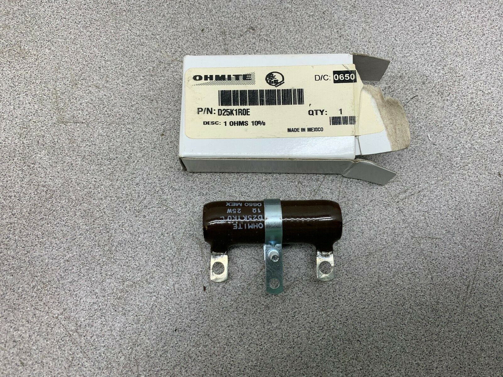 NEW IN BOX OHMITE RESISTOR D25K1R0E