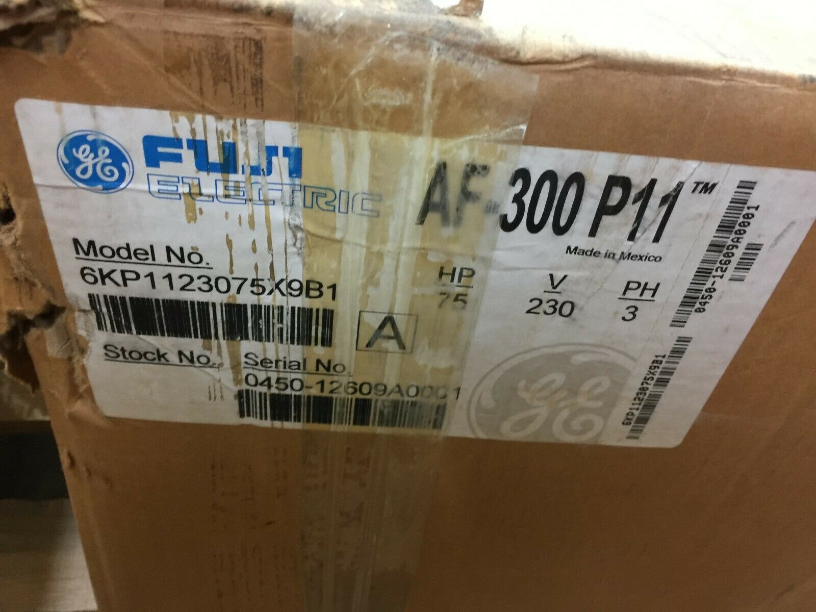 NEW IN BOX GE FUJI AF-300 P11 75 HP 230VAC 3PH FREQUENCY DRIVE 6KP1123075X9B1