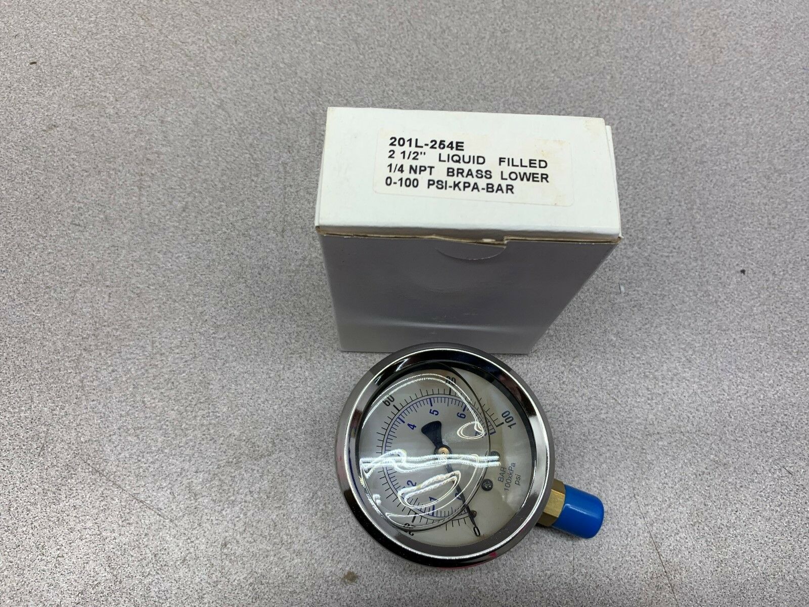 NEW IN BOX PRO 0-100 PSI LIQUID FILLED GAUGE 201L-254E