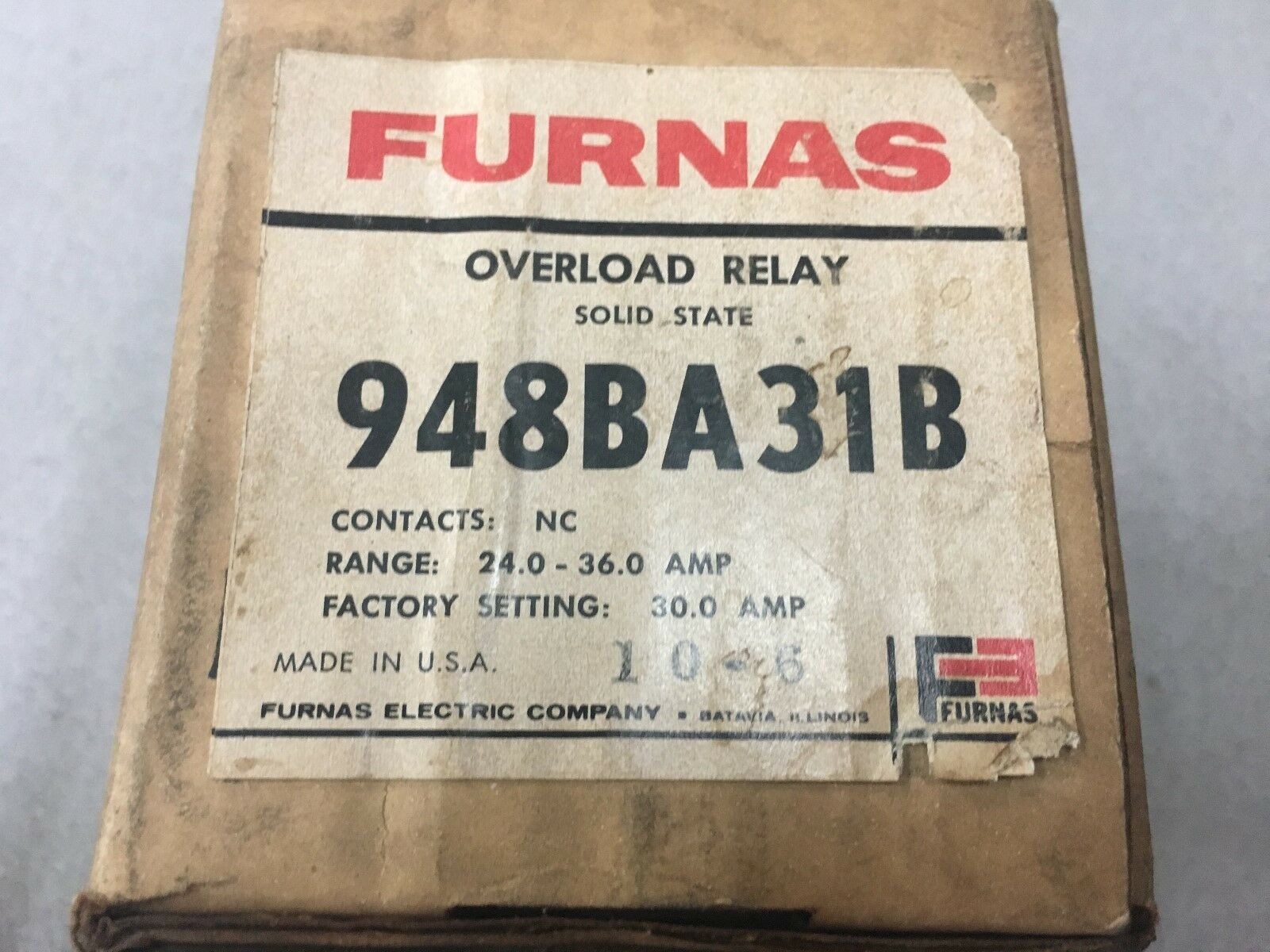 NEW IN BOX FURNAS RELAY 948BA31B