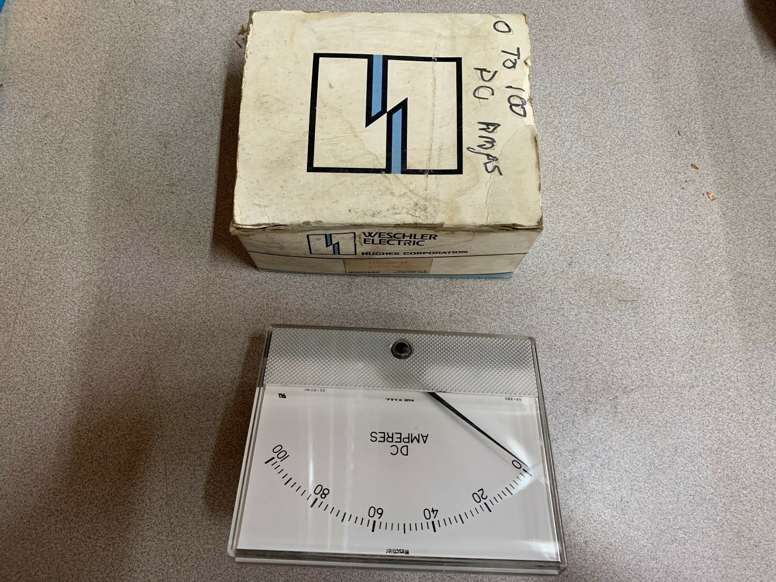 NEW IN BOX WESCHLER 0-100ADC  PANEL METER 670B953A15