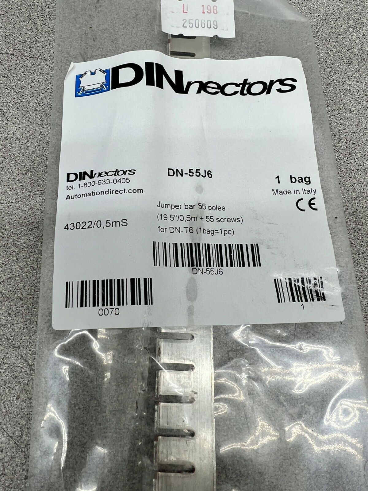 LOT OF 3 NEW IN BAG DINNECTORS TERMINAL BLOCK JUMPER DN-55J6