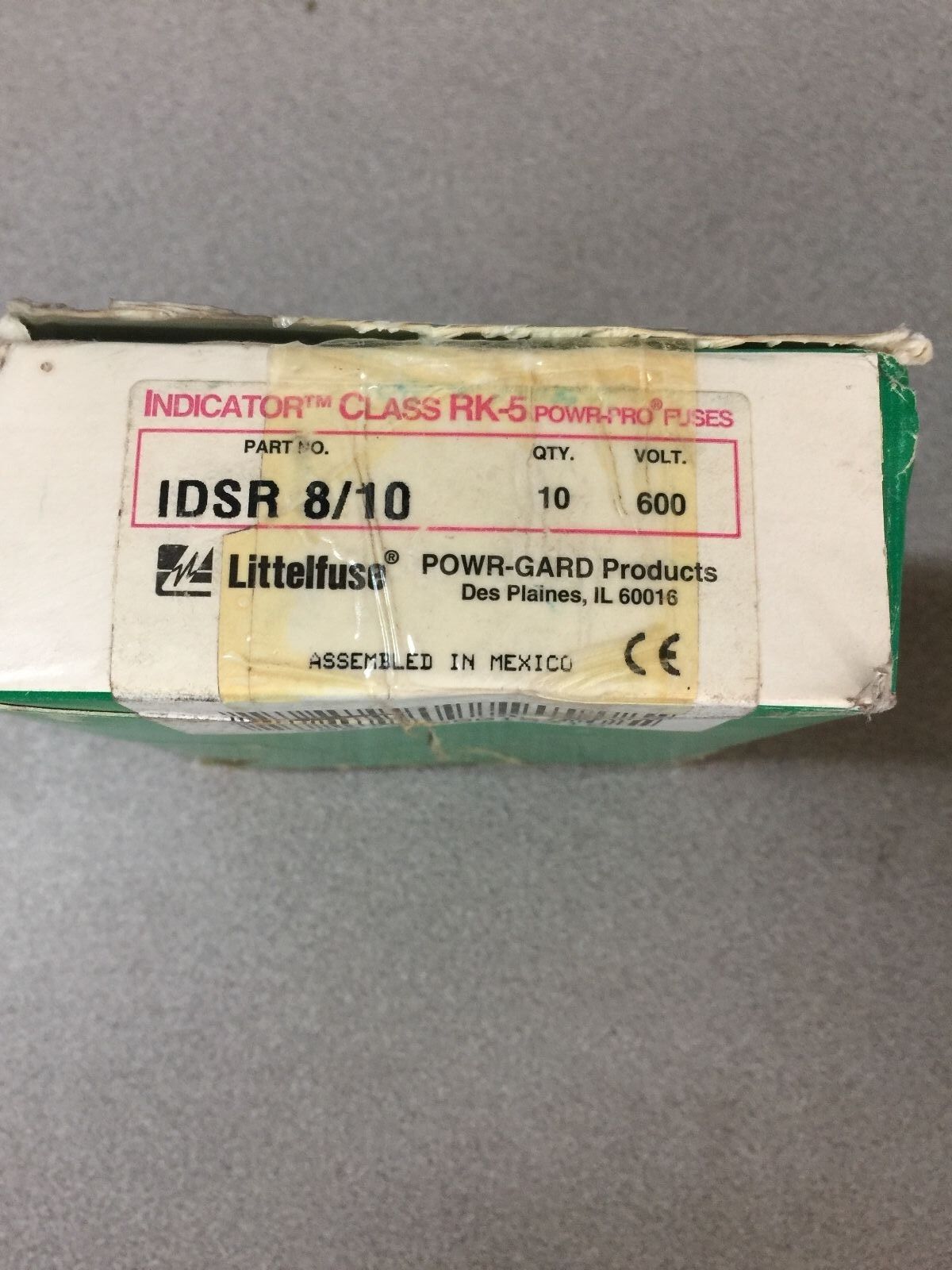 NEW IN BOX 10-SET LITTELFUSE TIME DELAY FUSES, 8 AMP 600 VOL, CLASS RK5 IDS 8/10