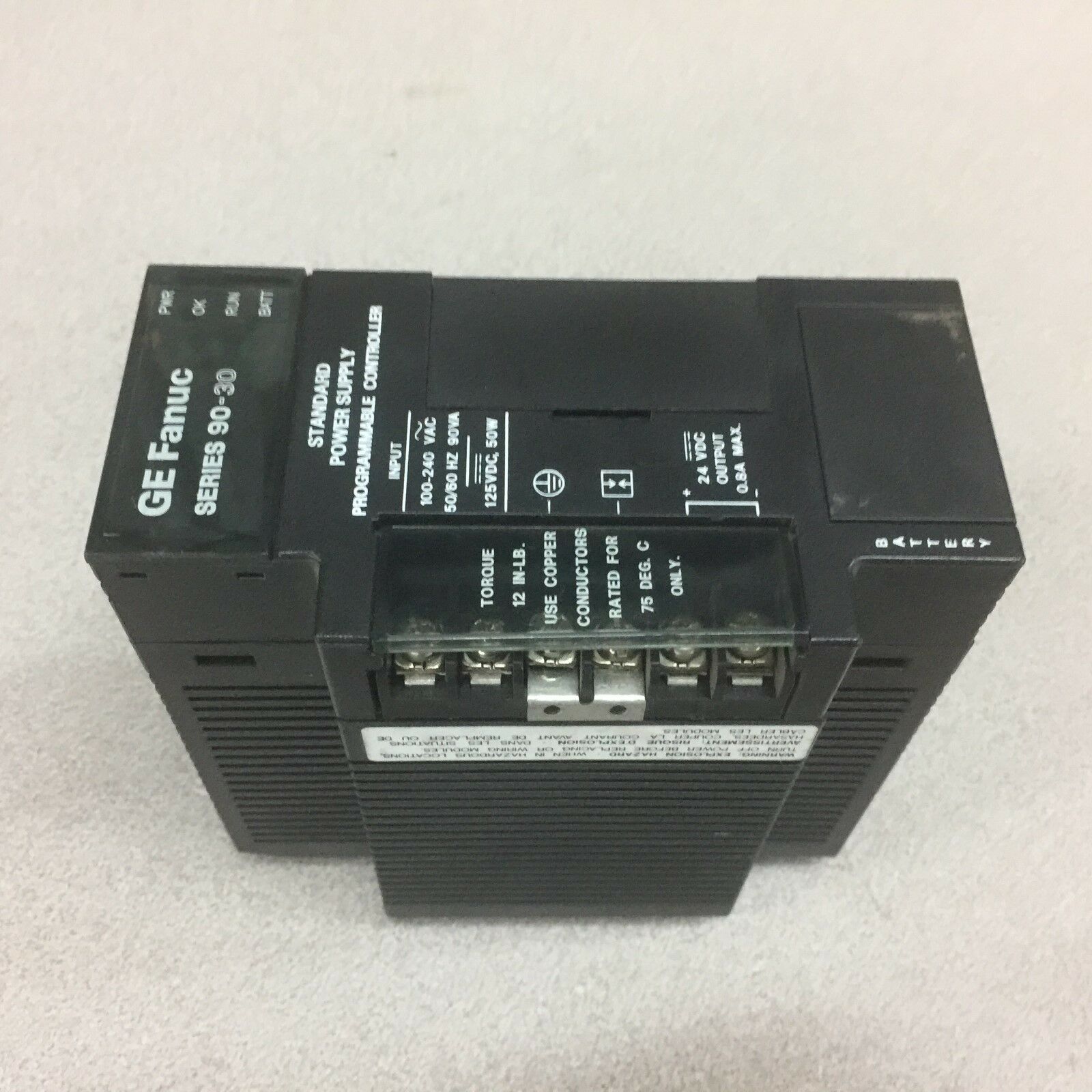 USED GE FANUC SERIES 90-60 120/240 POWER SUPPLY IC693PWR321S