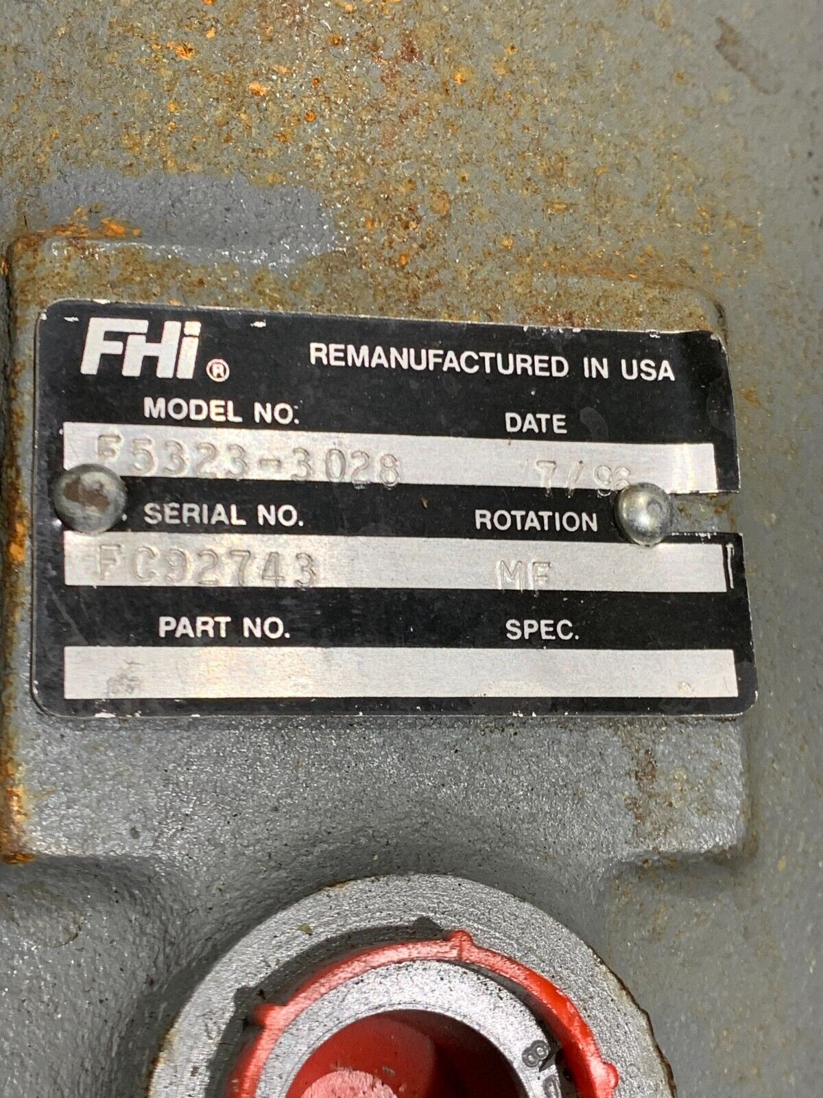 REBUILT FHI HYDRAULIC PUMP F5323-3028