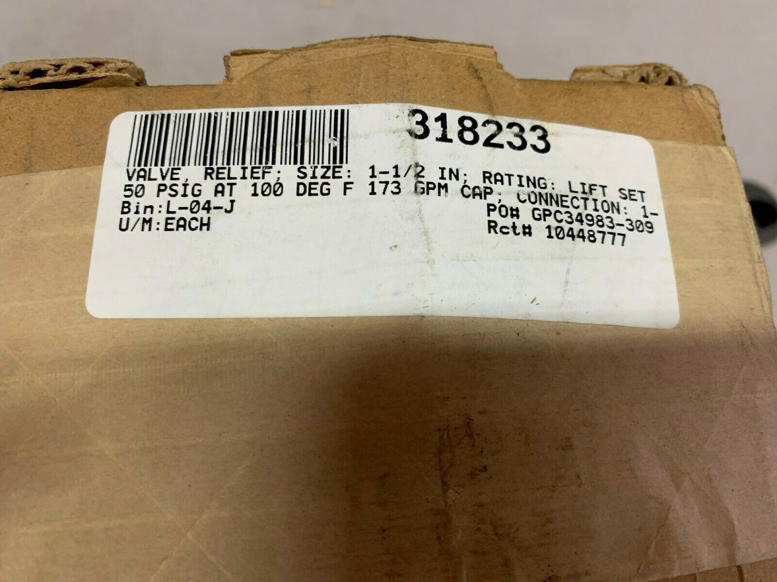 NEW IN BOX KUNKLE 1-1/2" RELIEF VALVE 910BHGM01JE