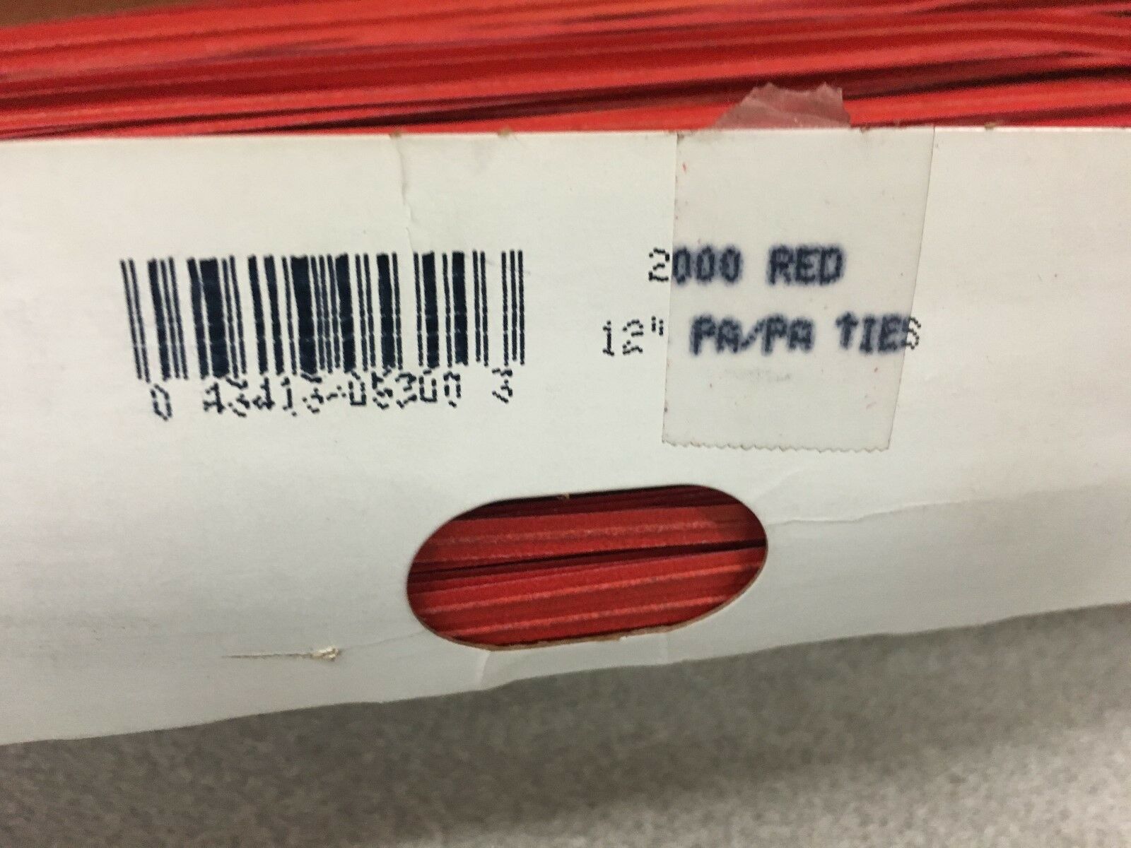 NEW BOX OF 2000 RED PAPER TWIST TIES 12" X 5/32" 2000 COUNT