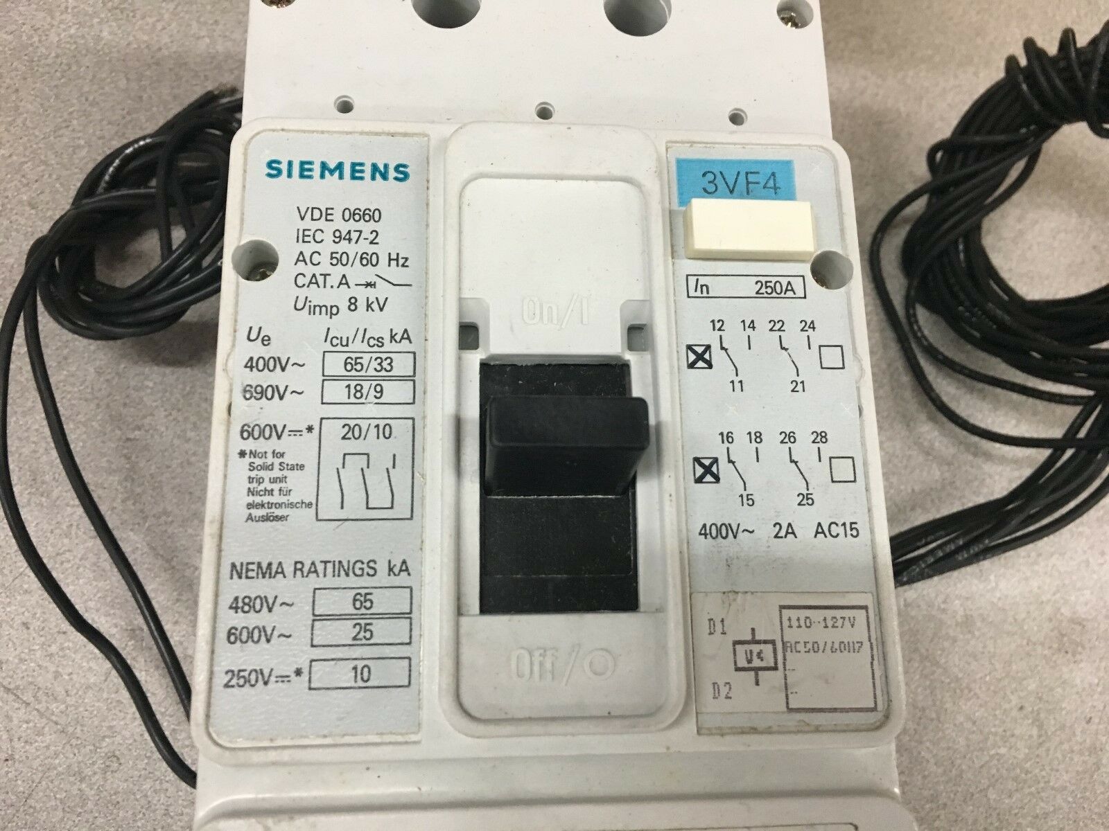 NEW IN BOX SIEMENS 125AMP CIRCUIT BREAKER 3VF4211-2DF41-1GN1