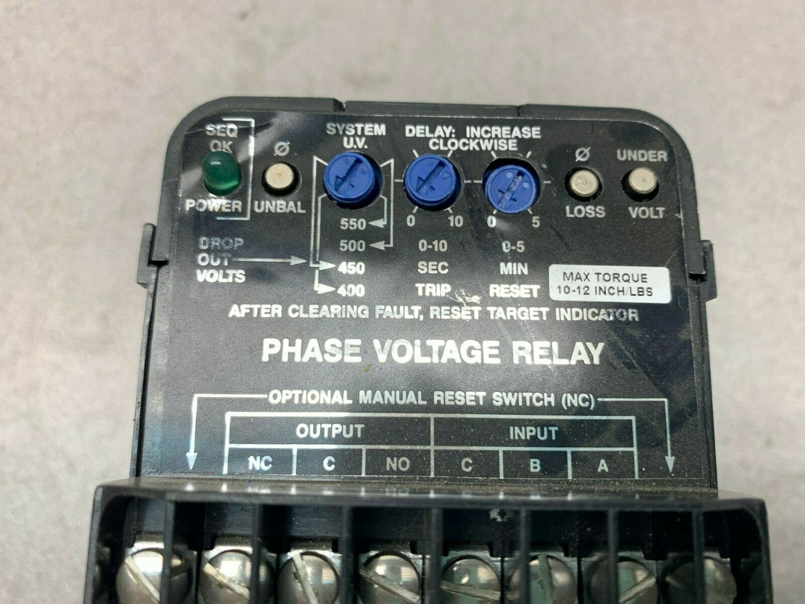 USED GENERAL ELECTRIC PHASE VOLTAGE MONITOR LPVR-575