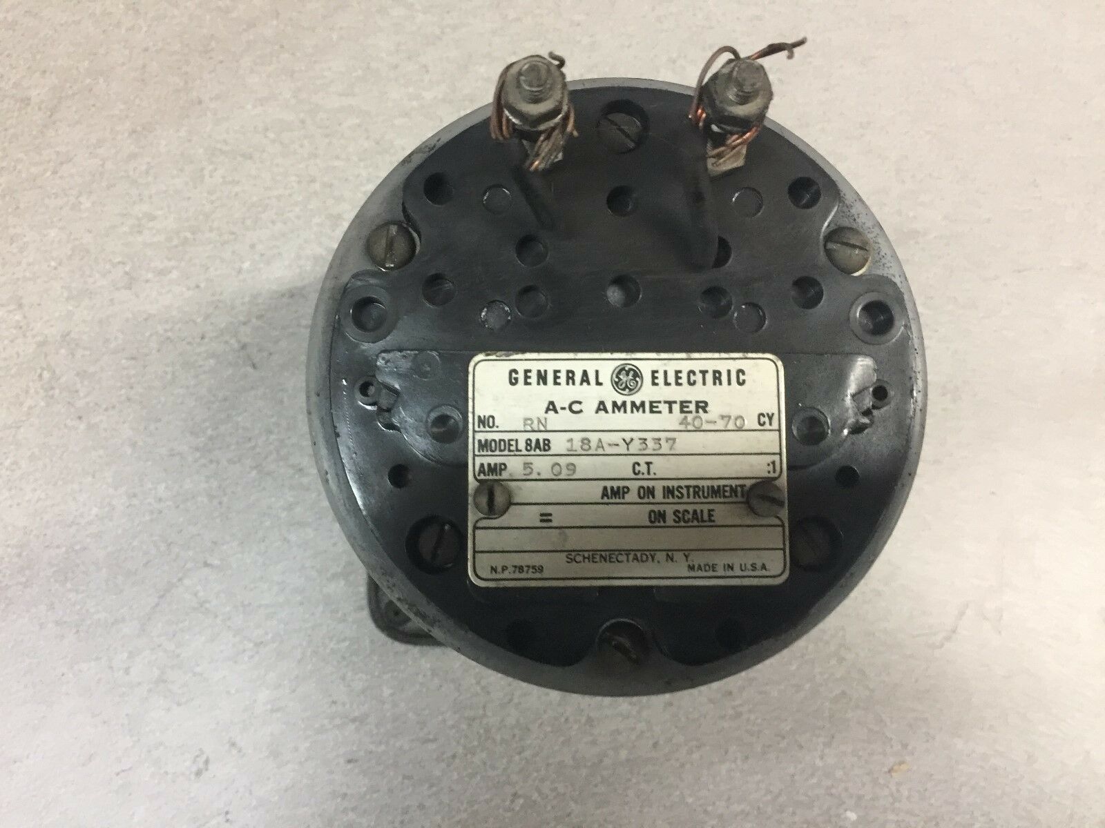 USED GE AC AMMETER 8AB 18A-Y337