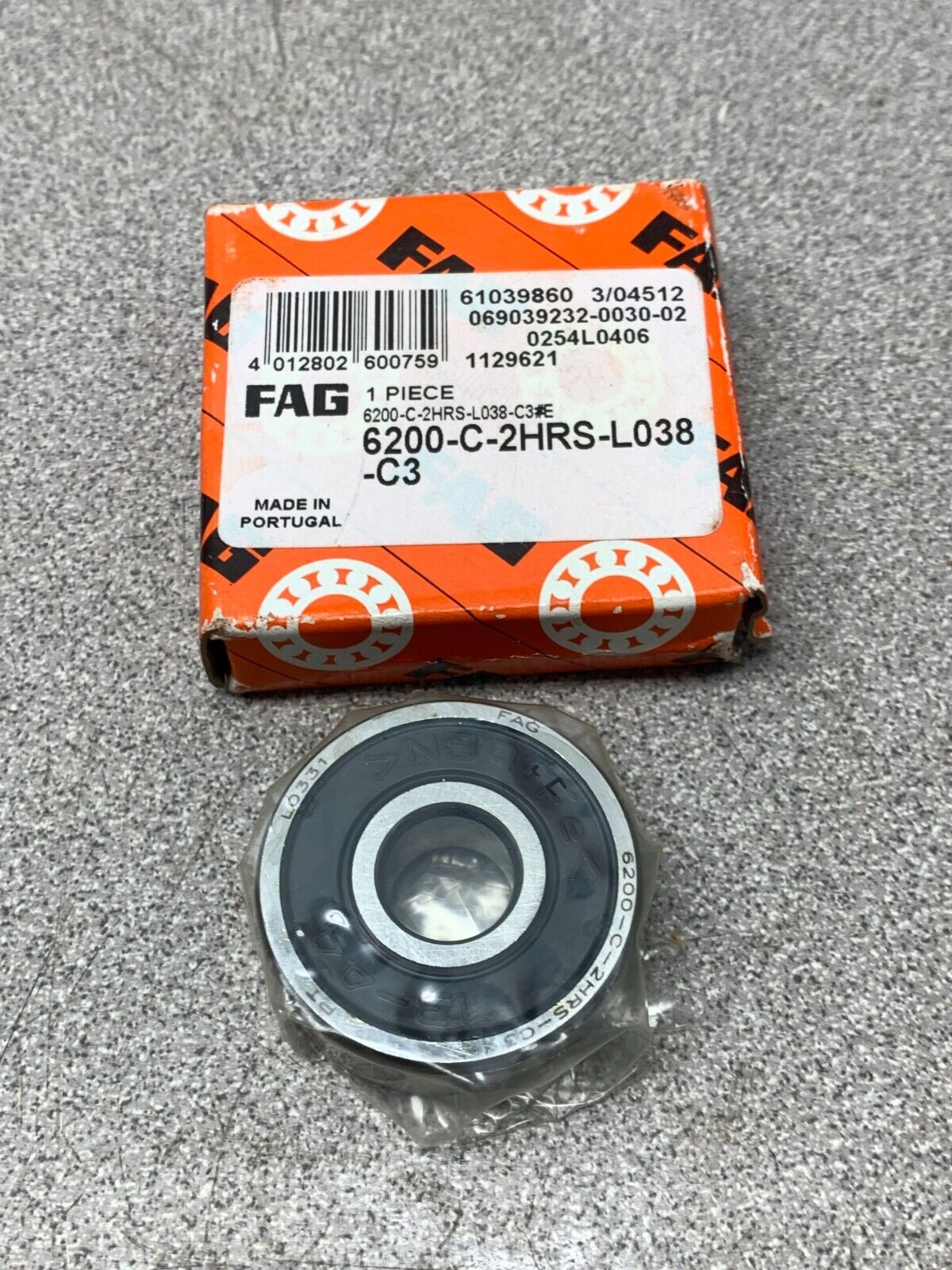 NEW IN BOX FAG ROLLER BEARING 6200-C-2HRS-L038-C3