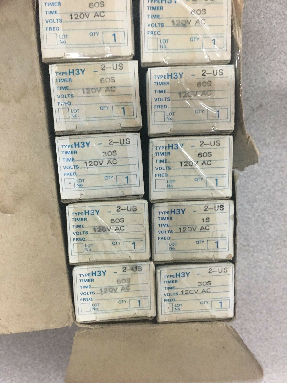 NEW IN BOX LOT OF 10 OMRON TIMERS H3Y-2-US