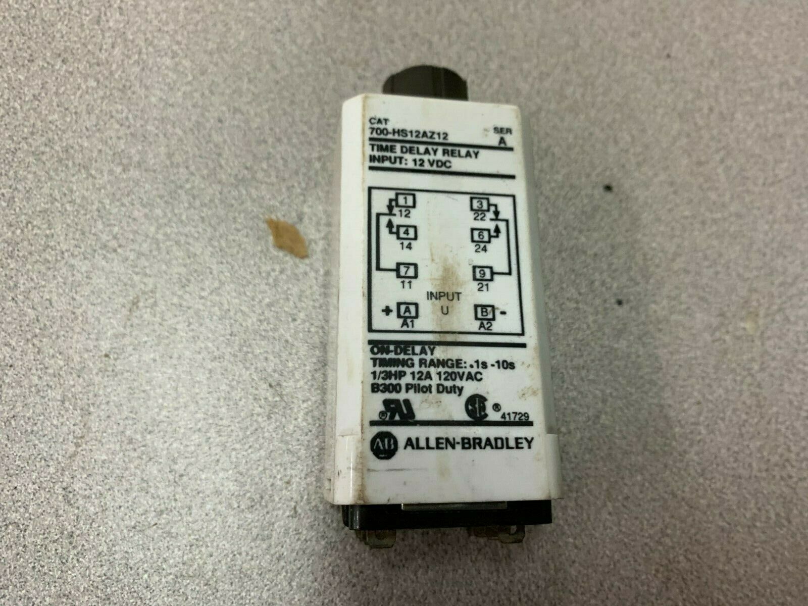 USED ALLEN BRADLEY TIME DELAY RELAY 700-HS12A212