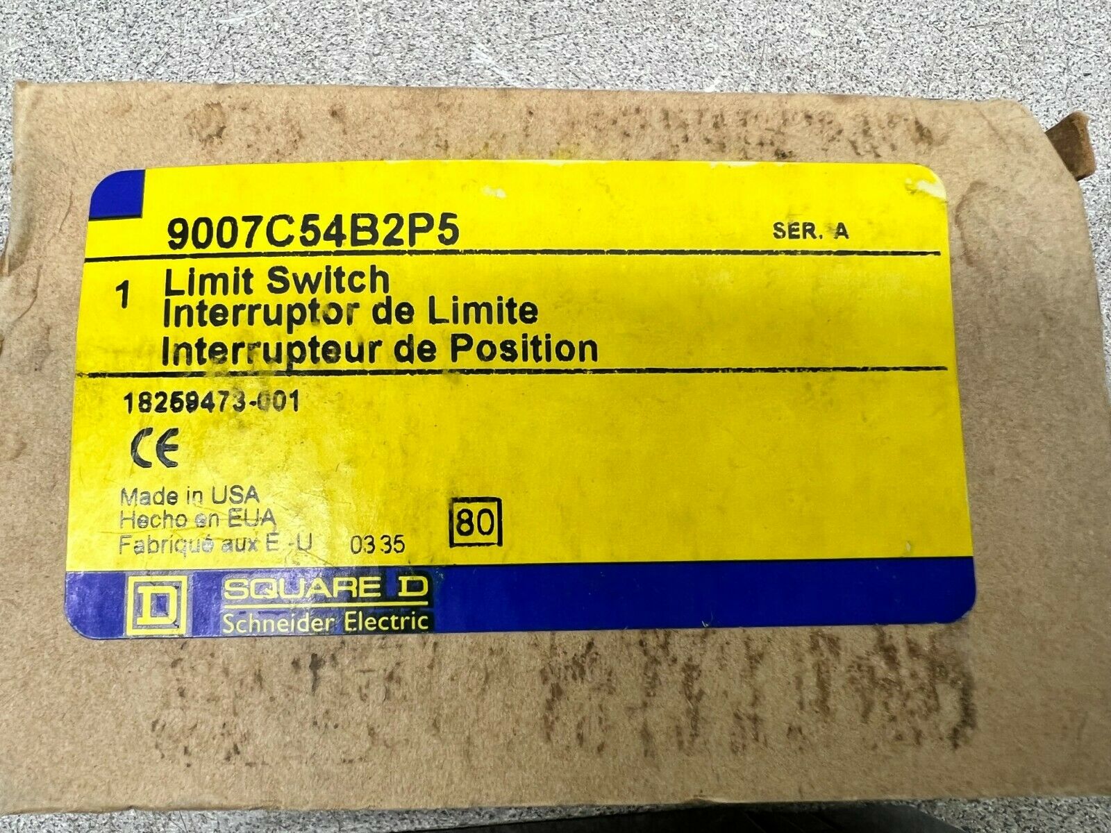 NEW IN BOX SQUARE D LIMIT SWITCH 9007C54B2P5 SERIES A