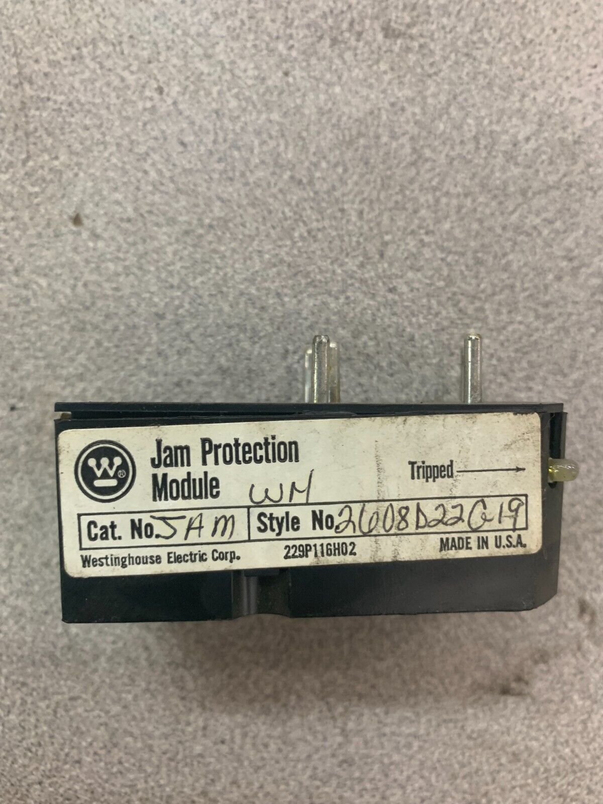 USED WESTINGHOUSE JAM PROTECTION MODULE 2608D22G19