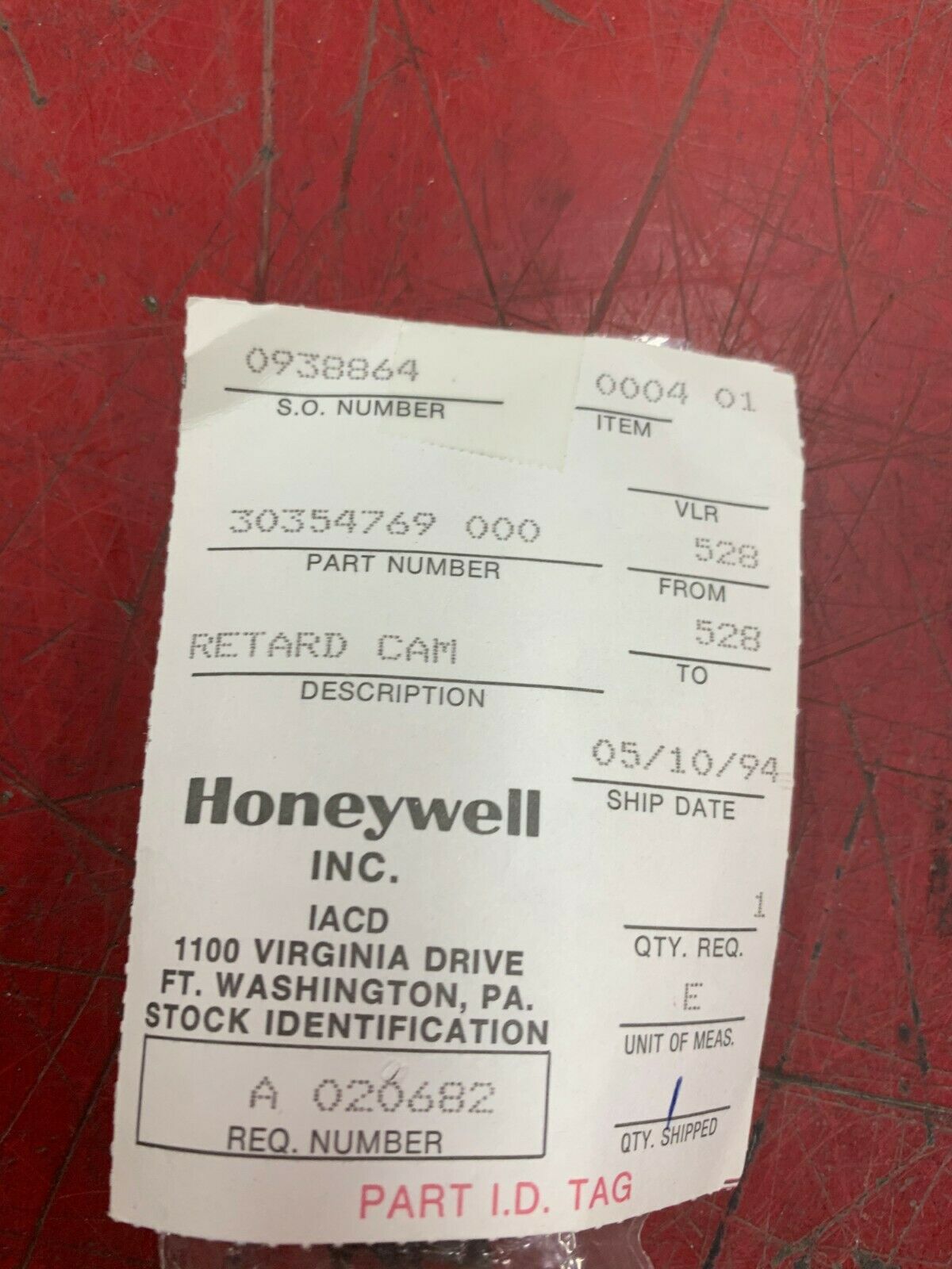 NEW NO BOX HONEYWELL CAM 30354769-000