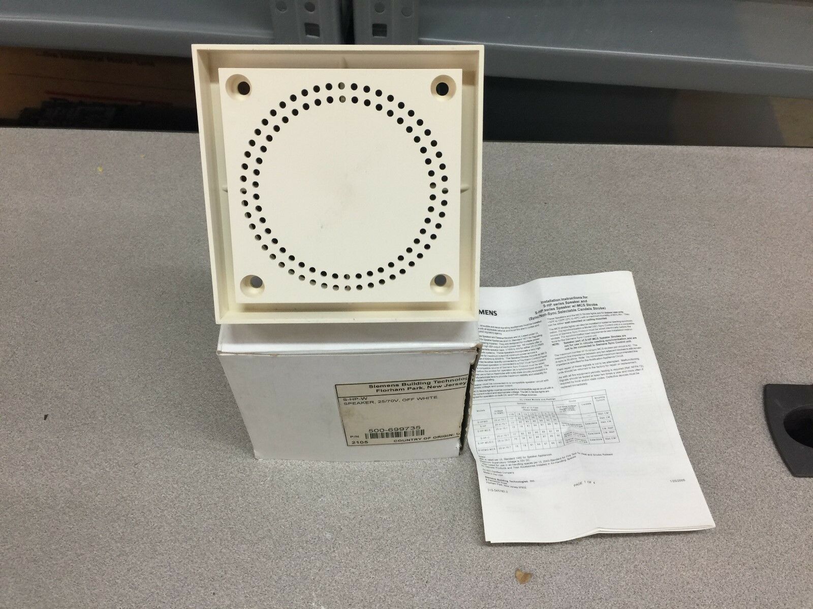 NEW IN BOX SIEMENS S-HP-W SPEAKER OFF WHITE 500-699735