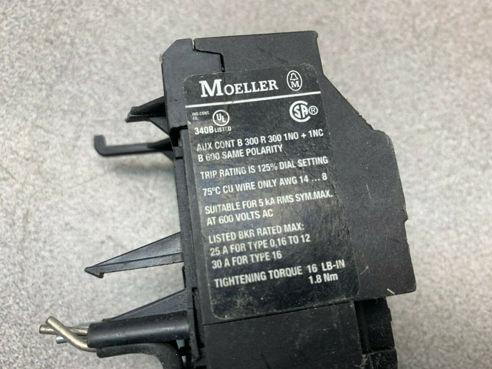 USED MOELLER RELAY ZB12-10