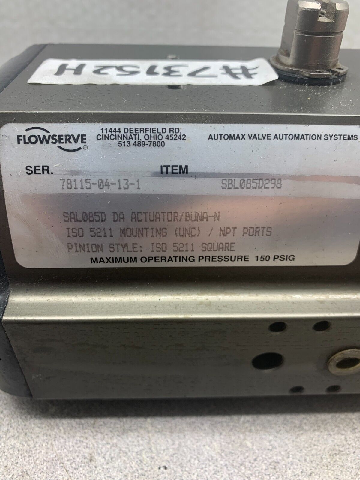 NEW NO BOX FLOWSERVE SAL085D VALVE ACTUATOR SBL085D298