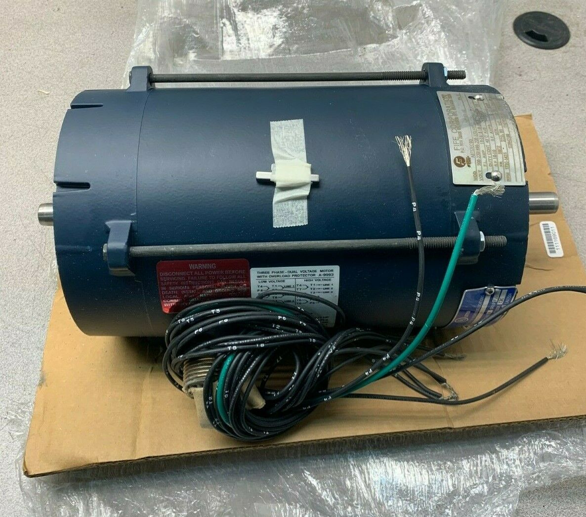 NEW NO BOX FIFE 1/2HP ELECTRIC MOTOR 1725-1425RPM 56CZ FRAME A6T17EC9D