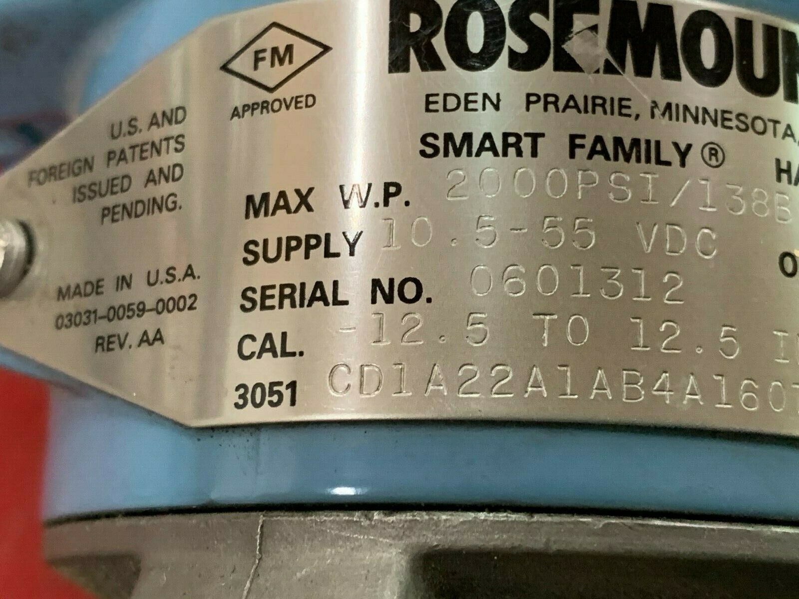 USED ROSEMOUNT SMART RANSMITTER 3051CD1A22A1AB4A1607