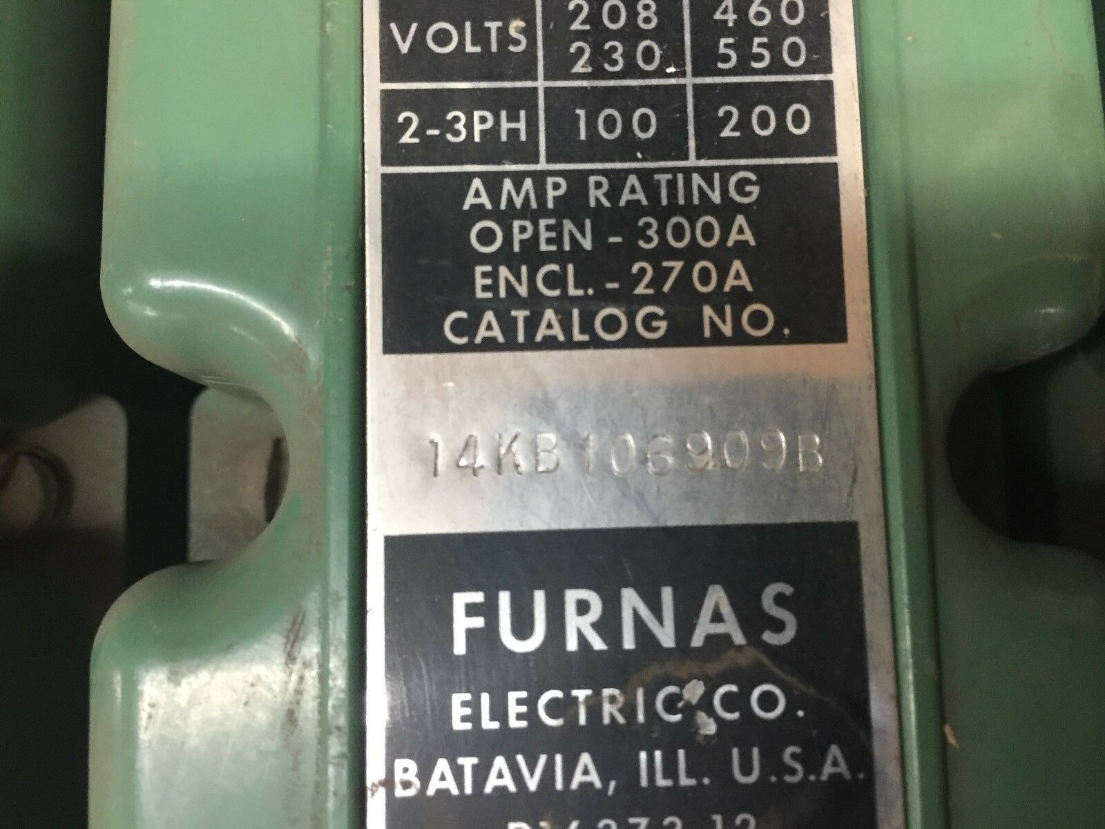 USED FURNAS SIZE 5 3PHASE STARTER 14KB106909B