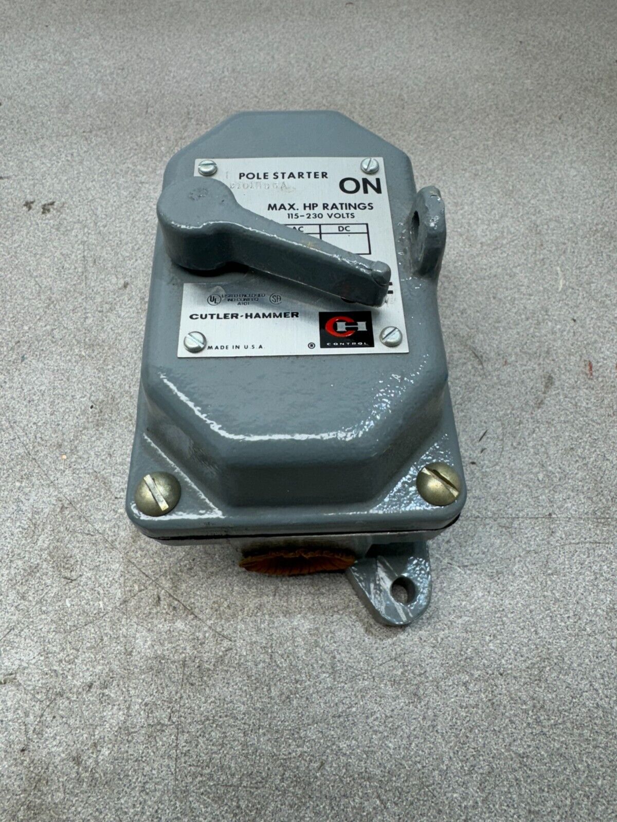 NEW NO BOX CUTLER-HAMMER 1 POLE MANUAL STARTER 9101H96A