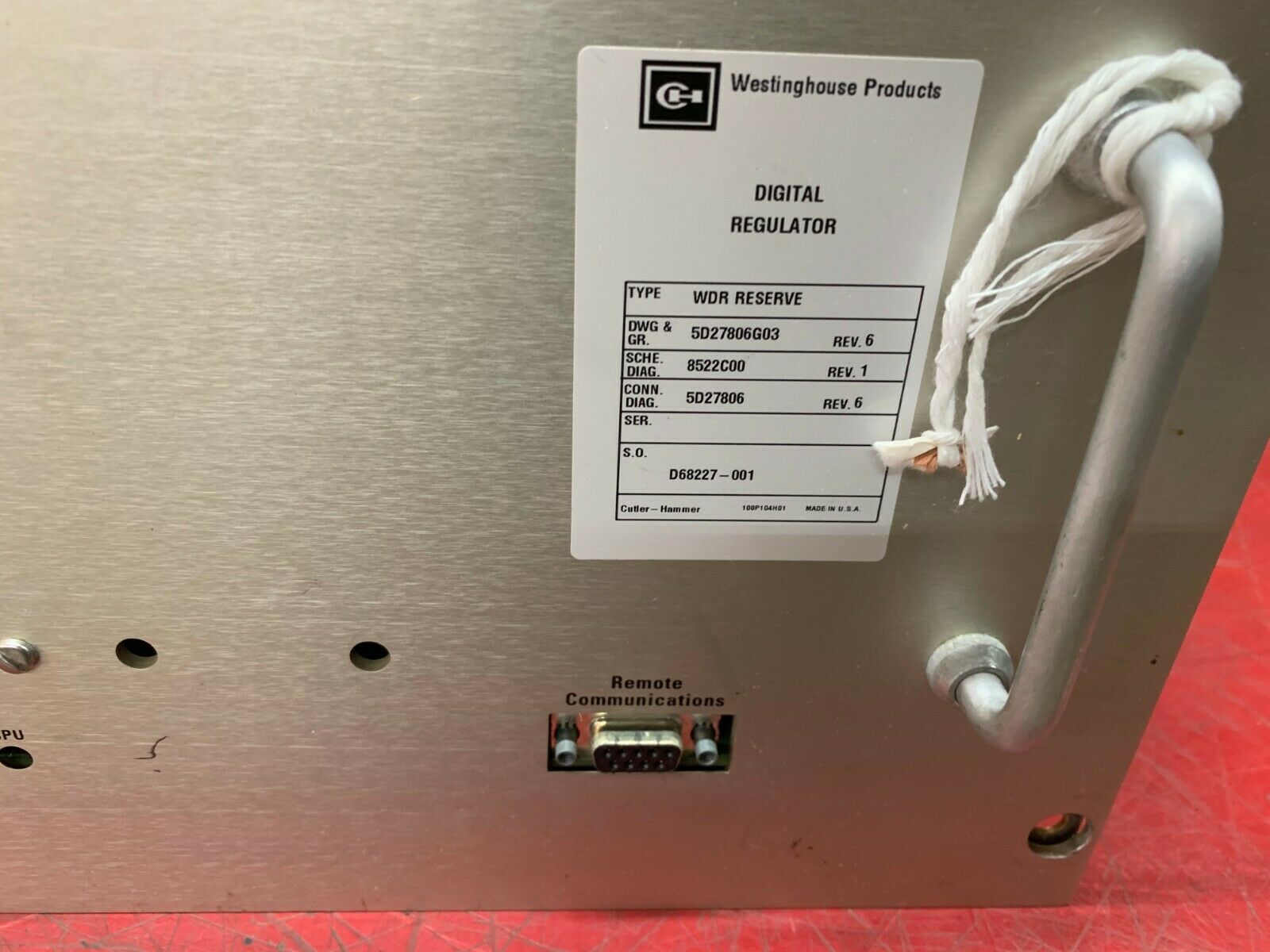 USED WESTINGHOUSE WDR RESERVE DIGITAL VOLTAGE REGULATOR 5D27806G03