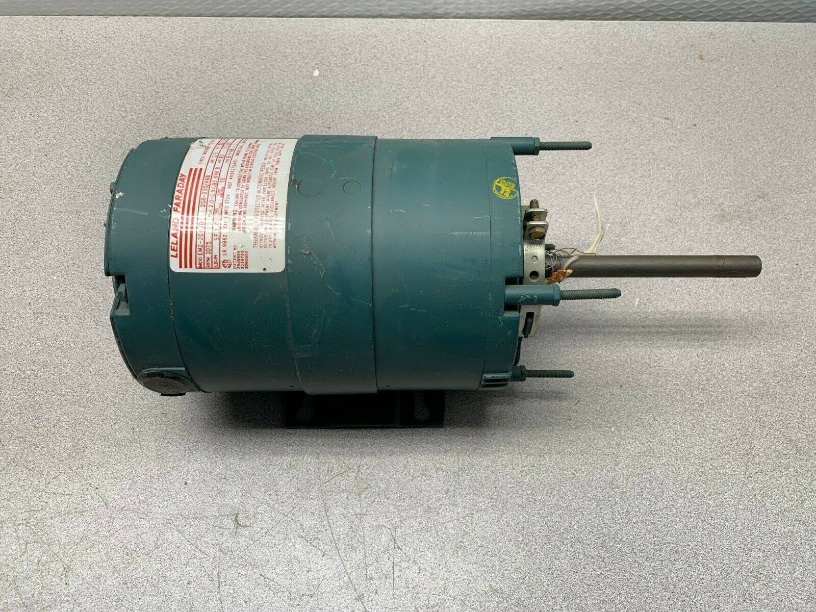 NEW NO BOX LELENAD FARADAY 1/3HP 1075 RPM MOTOR 208-230/460 VOLT EM2-2007D