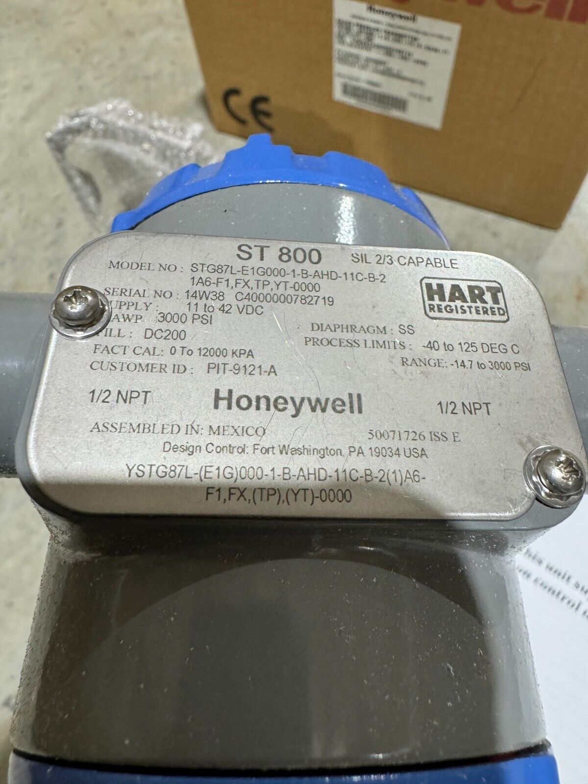 HONEYWELL PRESSURE TRANSMITTER STG87L-E1G000-1-B-AHD-11C-B-21A6-F1 FX,TP,YT-0000