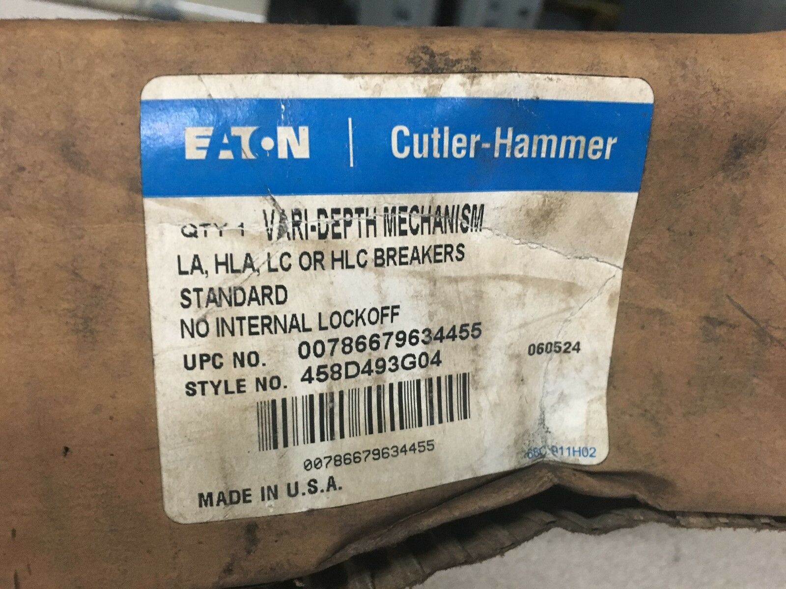 NEW CUTLER-HAMMER VARI-DEPTH MECHANISM 458D493G04