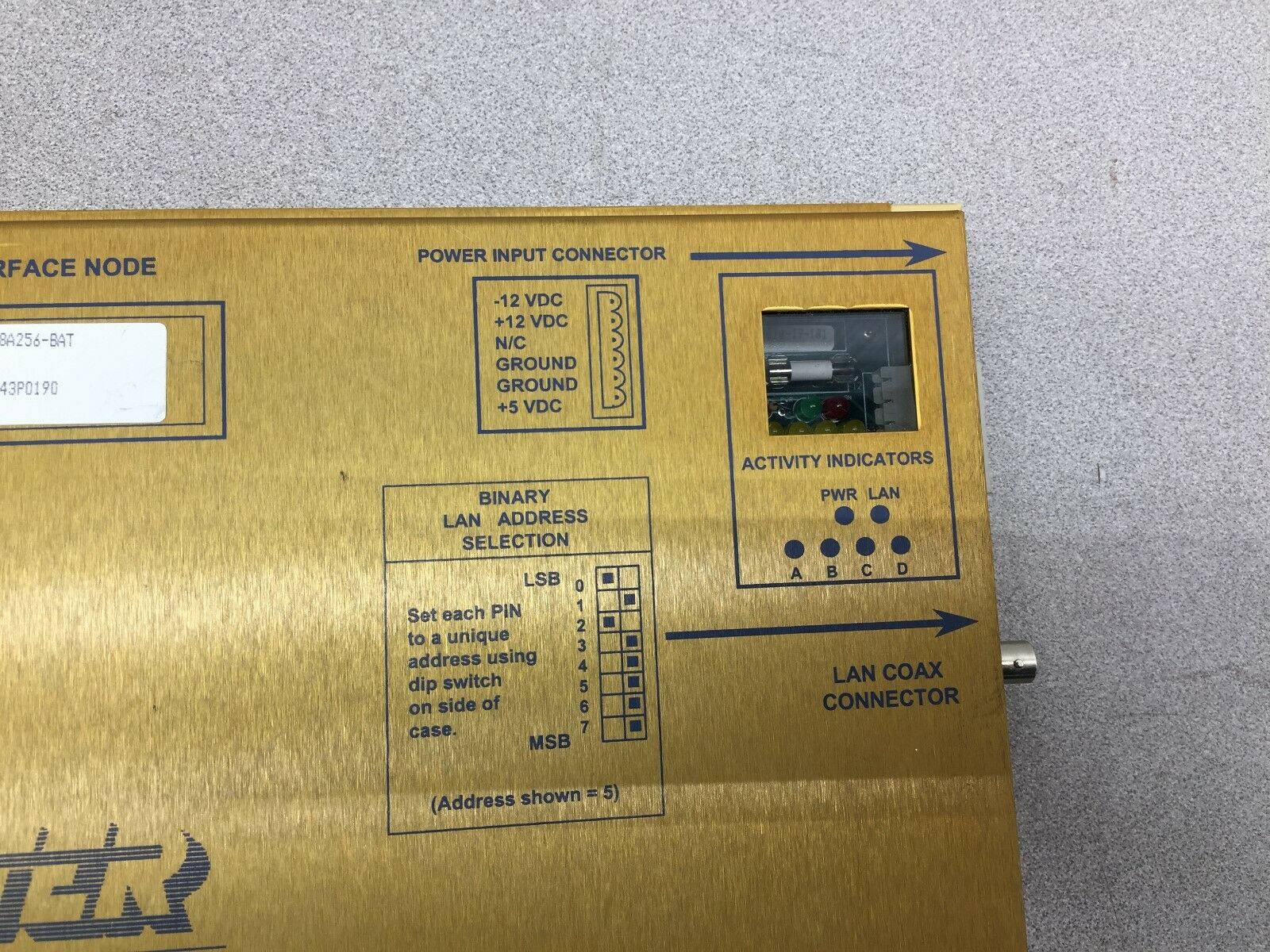 USED SPECTER PROGRAMMABLE INTERFACE NODE 68A256-BAT