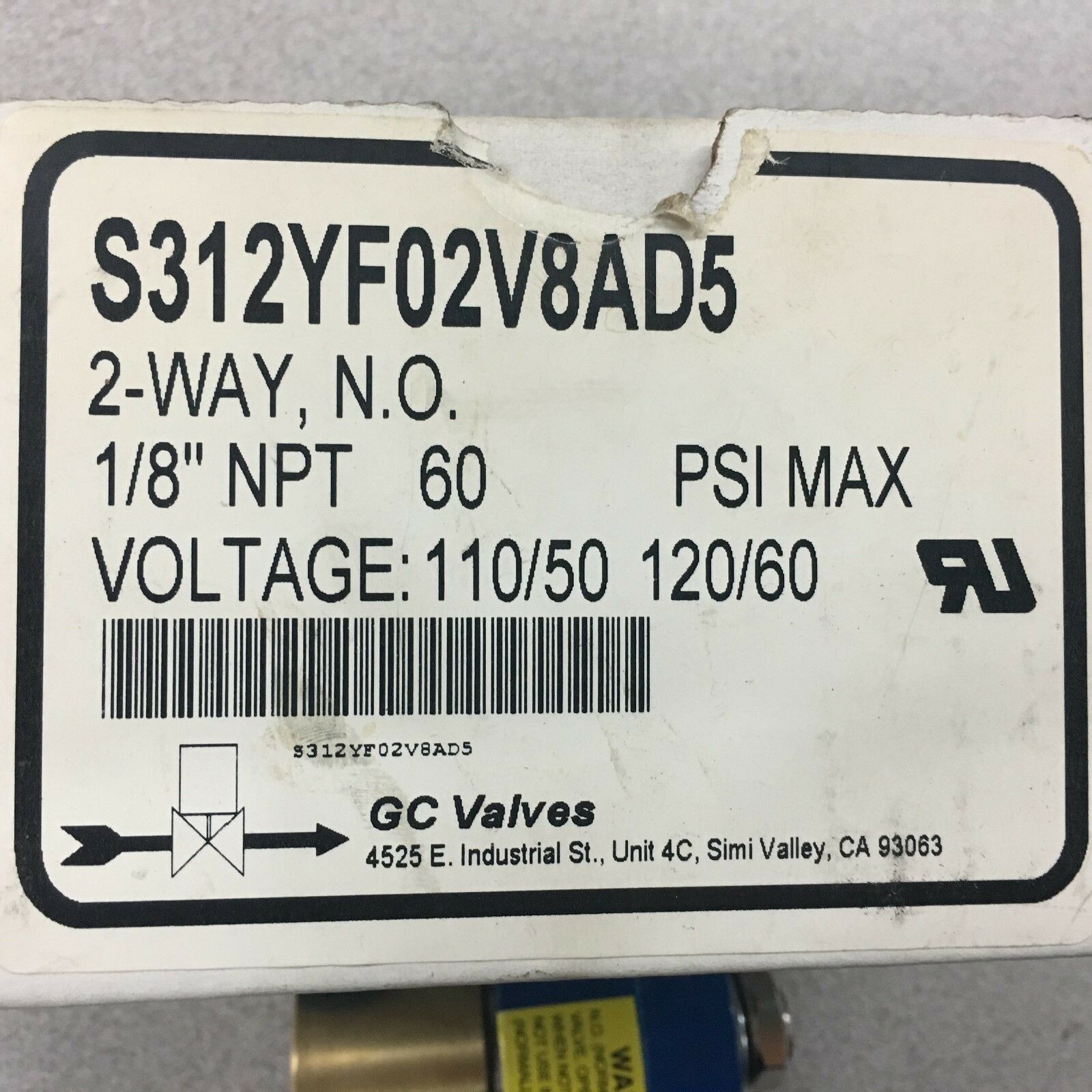 NEW IN BOX GC VALVES S312YF02V8AD5