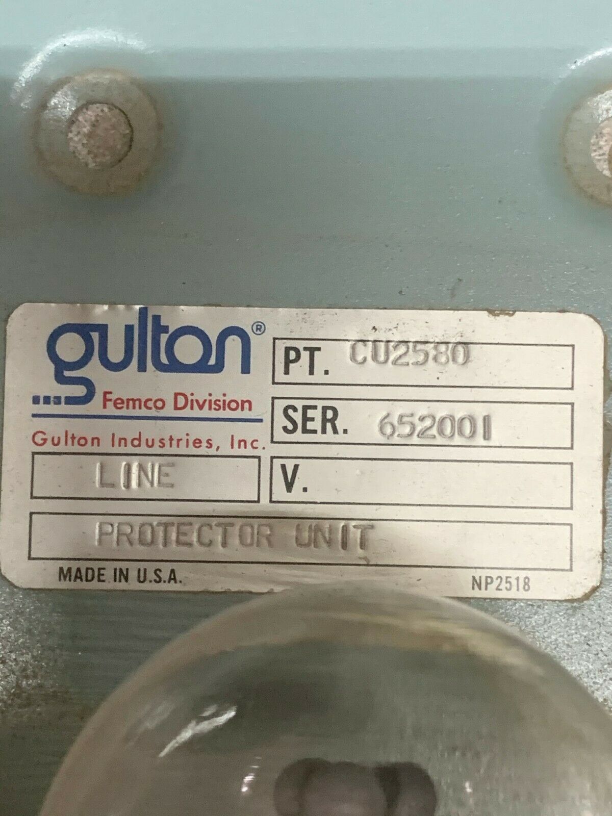 NEW NO BOX FEMCO GULTON LINE PROTECTOR UNIT CU2580 652001