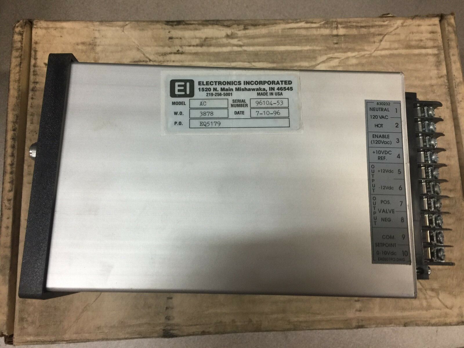 NEW IN BOX EI MAGNAVALVE AMPERAGE CONTROLER MODEL AC 691339