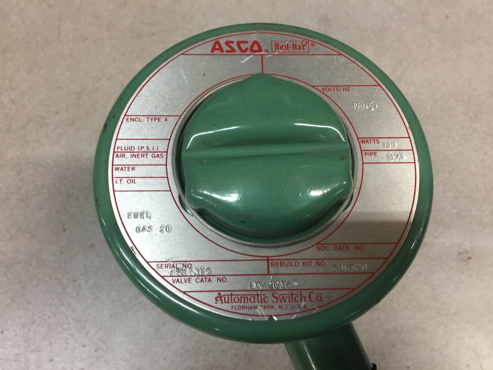 NEW NO BOX ASCO 3/4NPT 120VAC 20PSI VALVE 8042C36