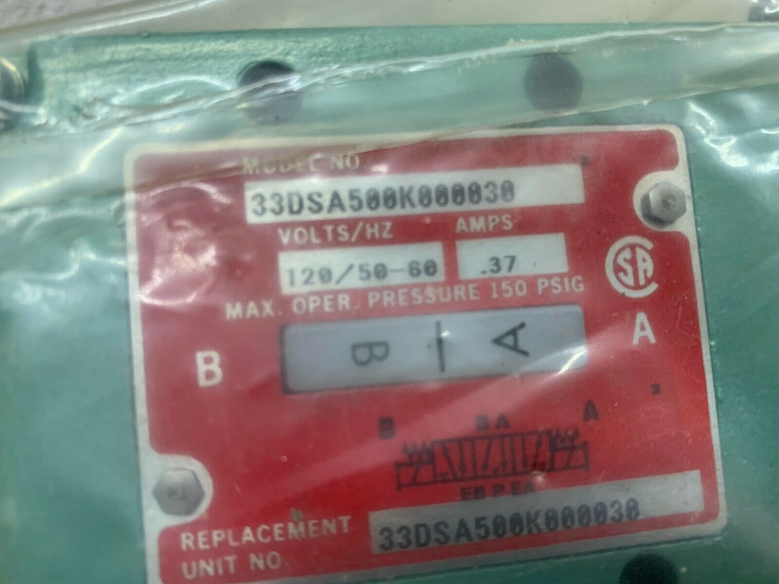 NEW NO BOX NUMATICS SOLENOID VALVE PNEUMATIC 33DSA500K000030