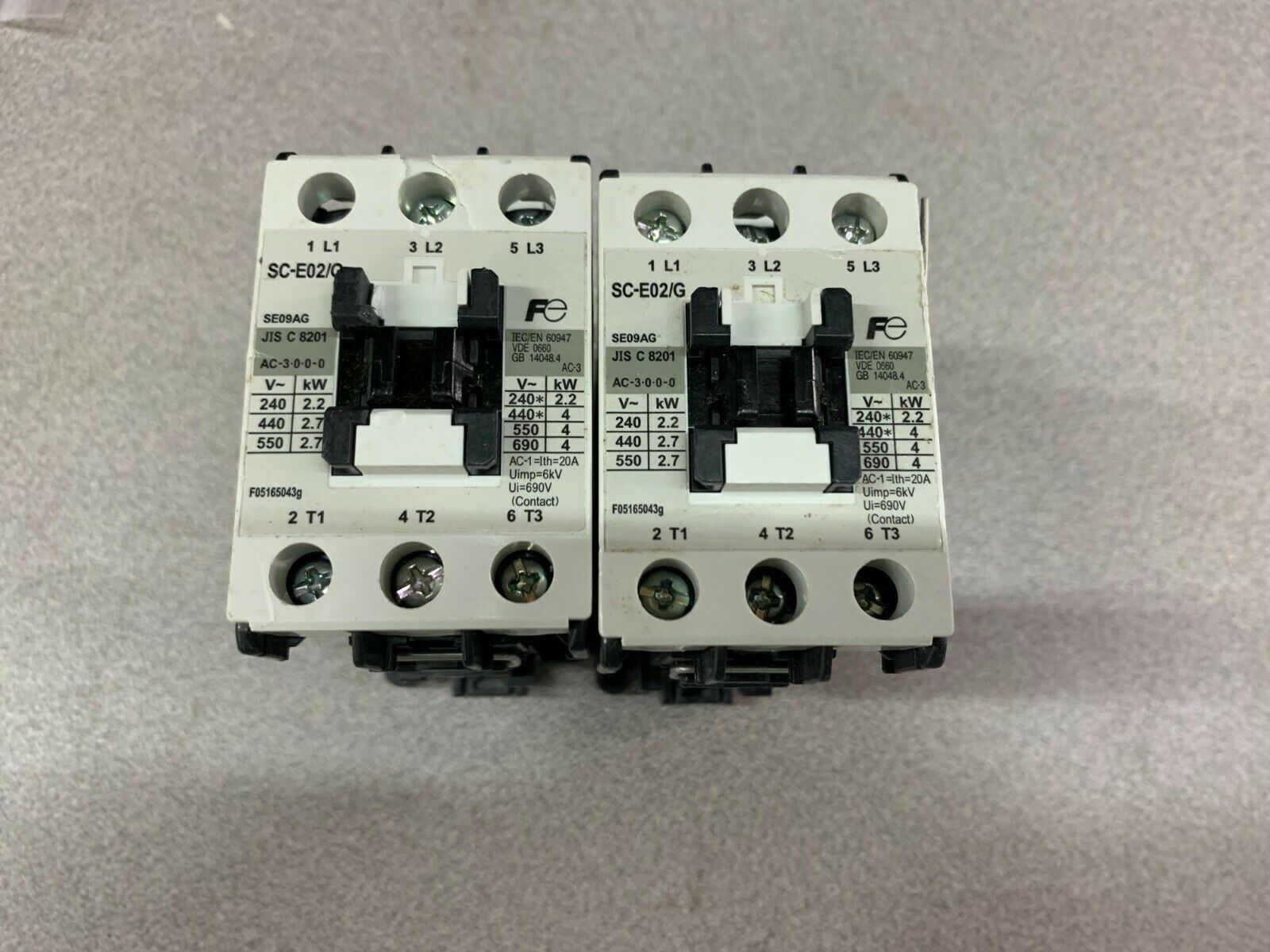 LOT OF 2 USED FUJI CONTACTOR SC-E02/G