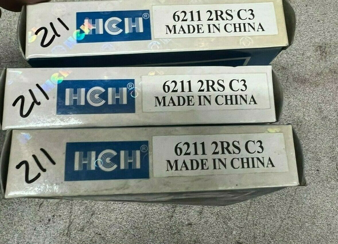 LOT OF 3 NEW IN BOX HCH BALL BEARING 6211 2RS C3