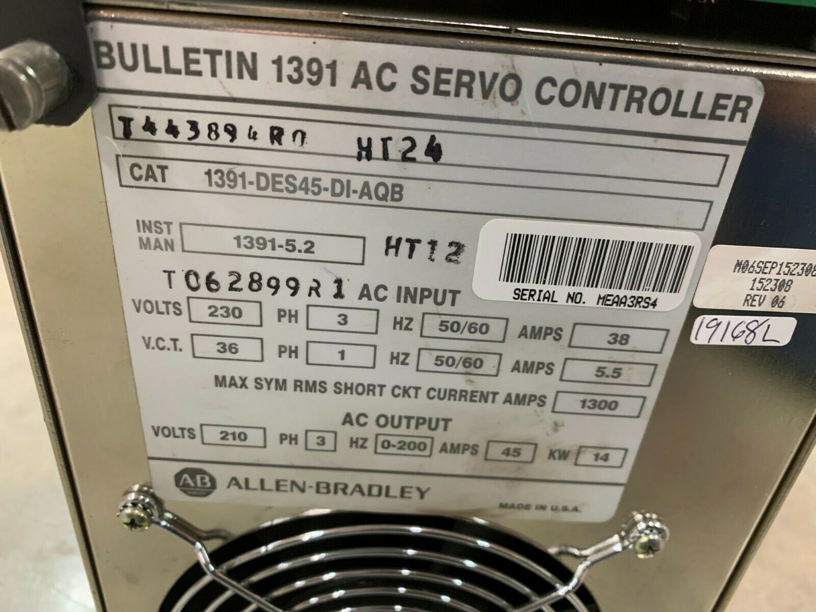 NEW ALLEN-BRADLEY AC SERVO CONTROLLER 1391-DES45-DI-AQB