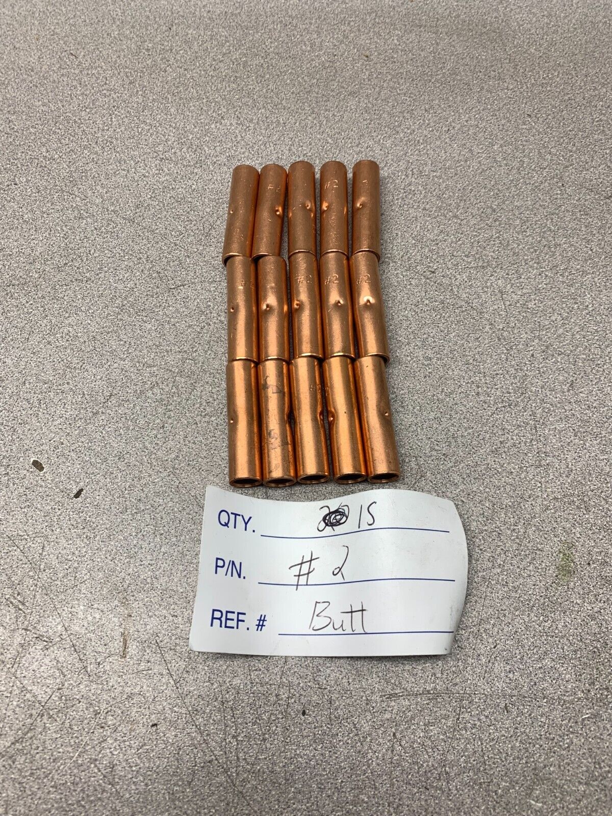 LOT OF 15 NEW COPPER CONNECTOR BUTT #2