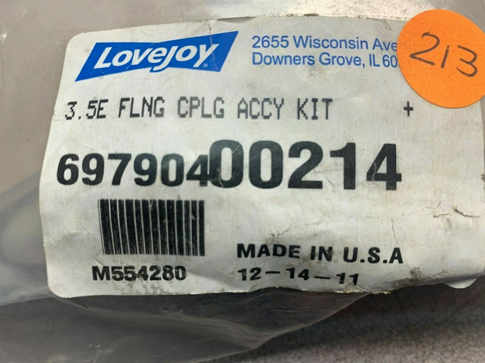 NEW IN BAG LOVEJOY 3.5E FLNG CPLG ACCY KIT 697904 00214