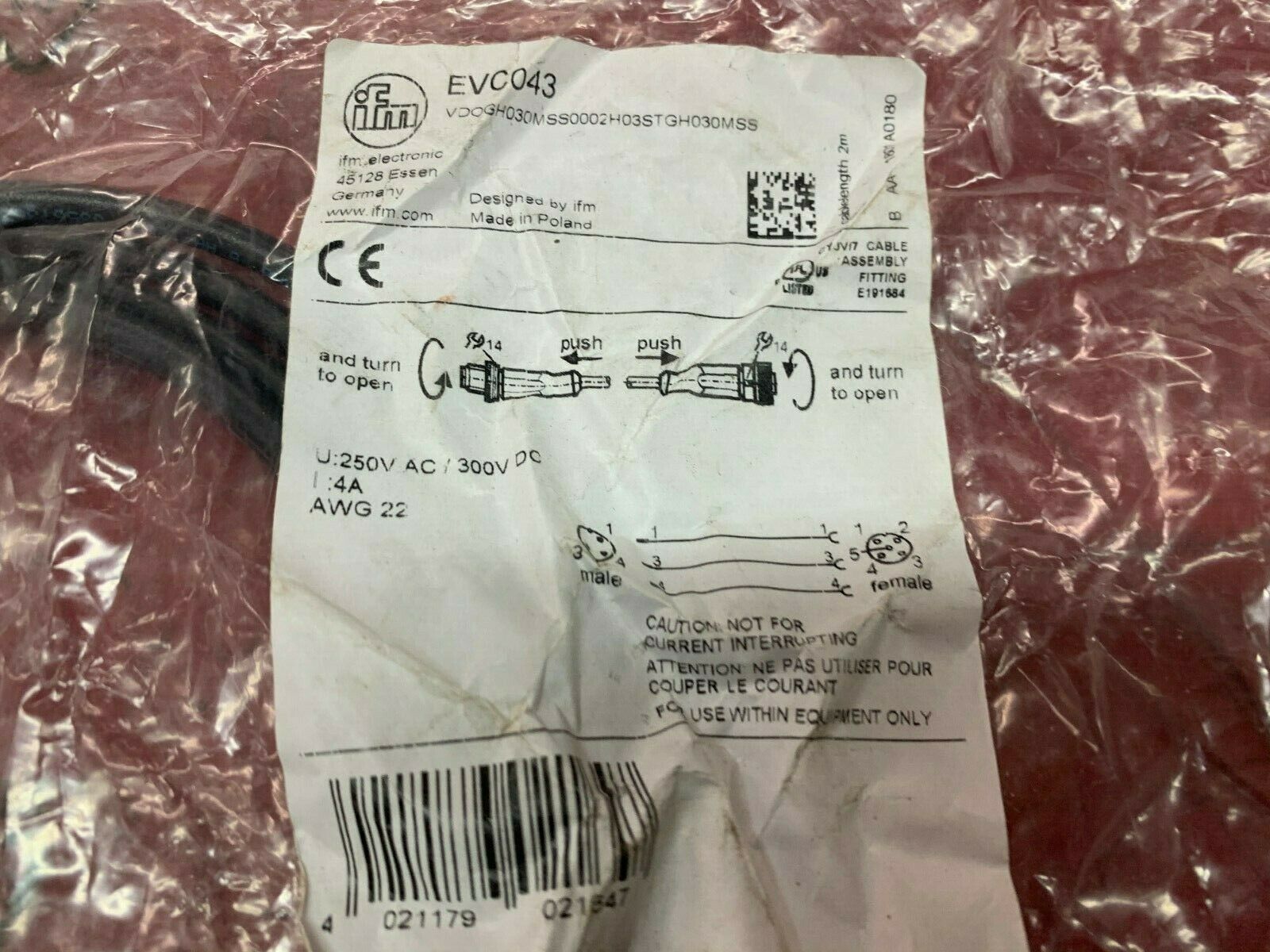 NEW IN BAG IFM SENSOR EVC043