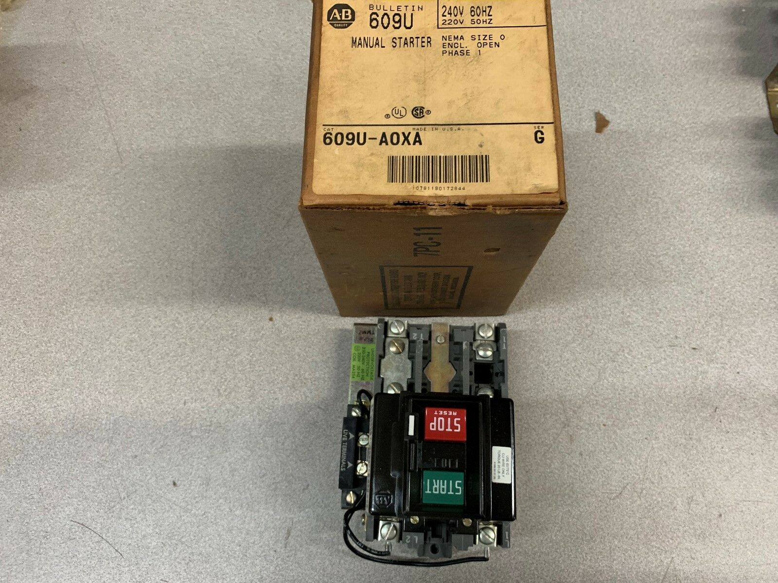 NEW IN BOX ALLEN BRADLEY STARTER 609U-A0XA SERIES G