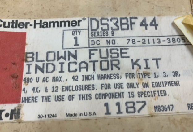 NEW IN BOX CUTLER HAMMER BLOWN FUSE INDICATOR KIT DS3BF44