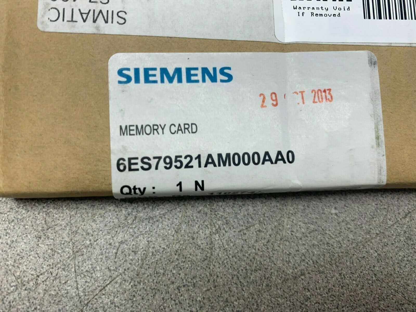 NEW IN BOX SIEMENS MEMORY CARD 6ES79521AM000A0