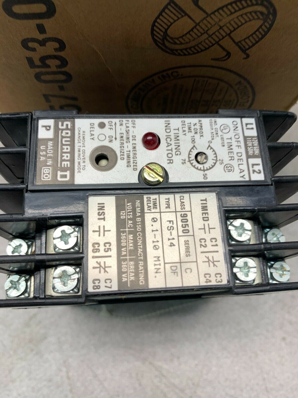 NEW IN BOX SQUARE D TIMING RELAY 9050 FS-14