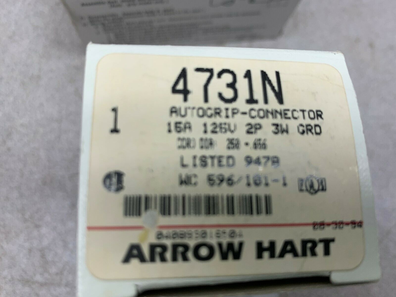 LOT OF 2 NEW IN BOX ARROW HART CONNECTOR 4731N