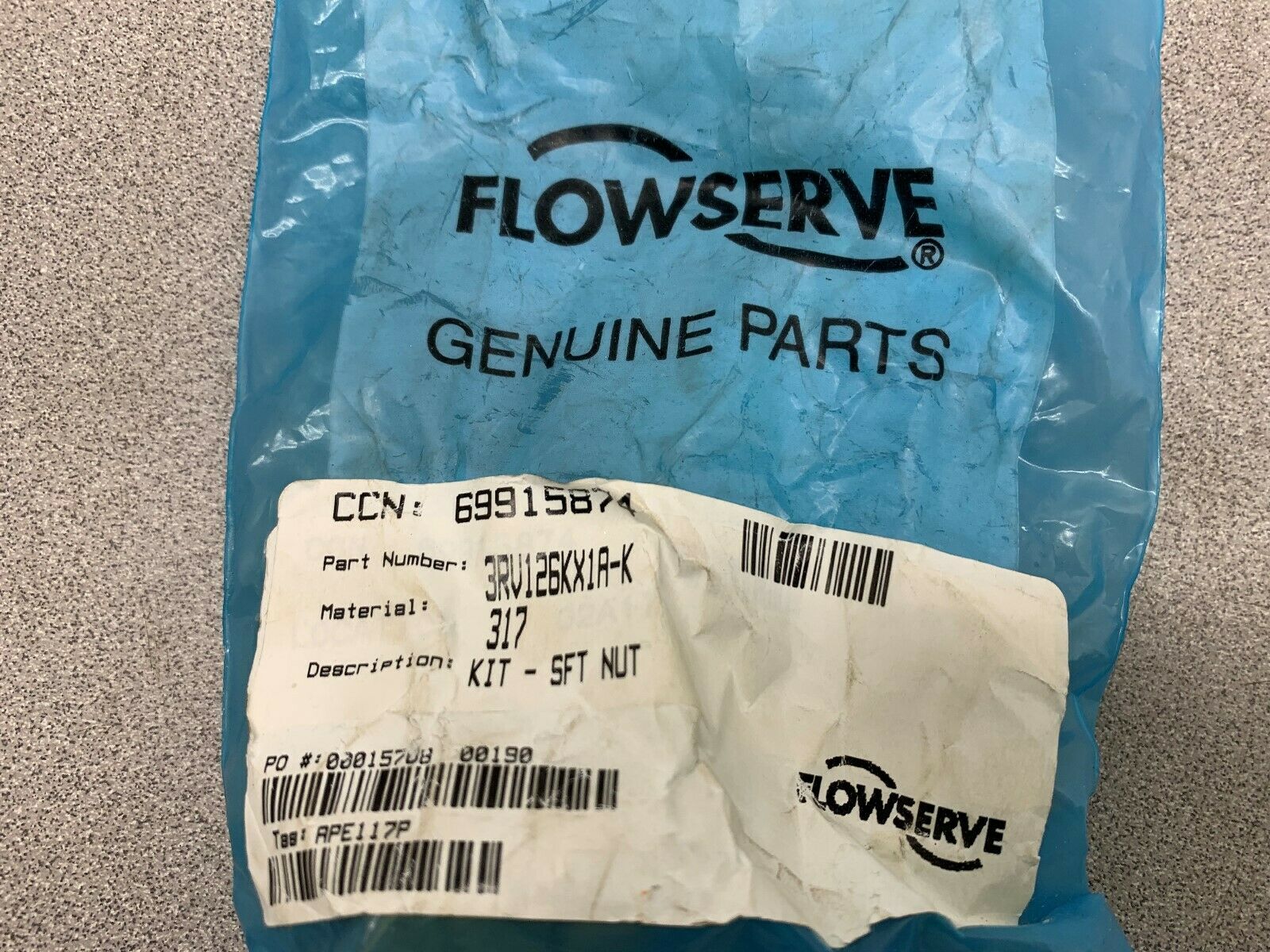 NEW NO BOX FLOWSERVE KIT 3RV126X1A-K